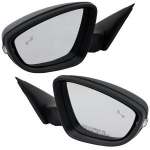 Mirror Pair/Set for Volkswagen Passat 2016-2020, Right (Passenger) and Left (Driver), Power, Manual Folding, Heated, Paintable, with Signal Light, Blind Spot Detection, Memory, Side Object Sensor, without Auto Dimming Replacement