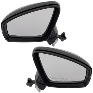 Power Folding Heated Mirror Pair/Set for Volkswagen Tiguan 2018-2021, Right (Passenger) and Left (Driver), Paintable, with Blind Spot Detection, Memory, Puddle Light, Signal Light, without Auto Dimming, without Lane Change Assist, Replacement