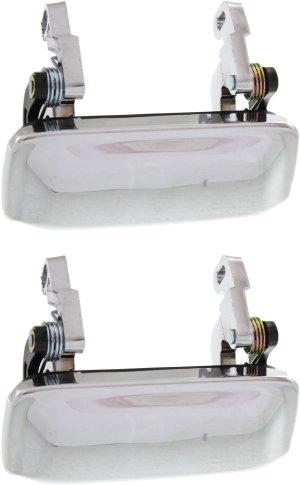 Front Door Handle Pair/Set for 2001-2010 Mazda Mazda Pickup, Right (Passenger) and Left (Driver), Outer, All Chrome, Metal Replacement