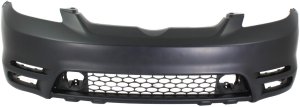 Front Bumper Cover for Matrix 2003-2004, Primed (Ready to Paint), Suited for Base/XR Model without Spoiler Holes, Replacement