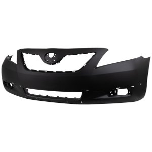Front Bumper Cover for Toyota Camry 2007-2009, Primed (Ready to Paint), Specifically for SE Model, USA Built Vehicle, with Spoiler Holes, Replacement