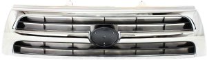 Chrome Shell/Silver Black Insert Grille for 1999-2000 Toyota 4Runner, Suitable for 4 Cylinder/6 Cylinder Engines, Replacement
