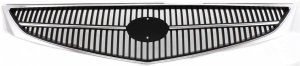 Grille for Toyota Solara 1999-2001, Chrome Shell with Painted Black Insert, Replacement