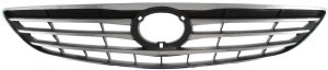 Grille for Toyota Camry 2005-2006, ABS Plastic, Chrome Shell/Painted Silver Insert, USA Built, LE/XLE Model, Replacement