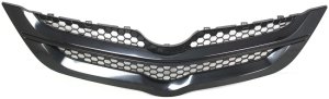 Plastic Grille for Toyota Yaris Sedan 2007-2008, Textured Black Shell and Insert, Replacement