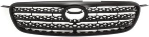 Grille for 2005-2006 Toyota Corolla, XRS Model, Painted Black Shell and Insert, Replacement