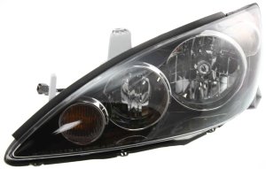 Headlight Assembly for Toyota Camry SE Model 2005-2006, Left (Driver), Halogen, with Black Interior, for USA Built Vehicle, Replacement