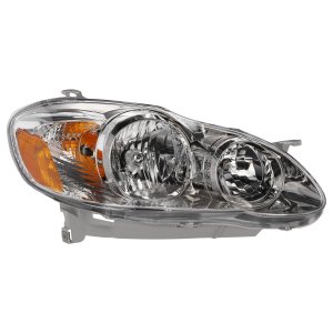 Headlight Assembly for 2005-2008 Toyota Corolla, Right (Passenger), Halogen, CE/LE Models, Chrome Interior, USA Built Vehicle, Replacement