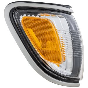 Corner Light Assembly for Toyota Tacoma 2001-2004, Right (Passenger) Park Light with Silver Trim, Replacement