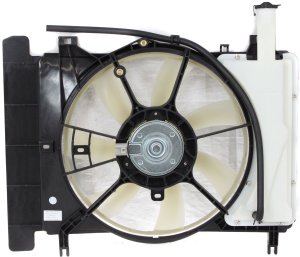Radiator Fan Assembly for Toyota Yaris Hatchback 2007-2019, Sedan 2007-2012, Includes Coolant Tank, Replacement