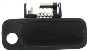 Front Exterior Door Handle for Toyota Camry/Lexus ES300 1997-2001, Right (Passenger), Smooth Black with Keyhole, Plastic, USA Built, Replacement