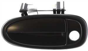 Front Exterior Door Handle for Toyota Avalon 1995-1999, Left (Driver), Primed (Ready to Paint) Black, Plastic, with Keyhole, Replacement