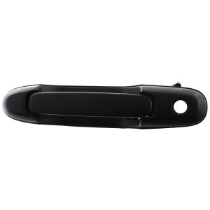 Front Exterior Door Handle Assembly for Toyota Sienna 1998-2003, Left (Driver), Smooth Black Plastic with Keyhole, Replacement