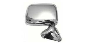 Right (Passenger) Side View Mirror Assembly for 1989 - 1995 Toyota Pickup - Chrome Cover, Door Mount Foldaway, Vent Window, Single Glass Mirror,  8791089143, Replacement
