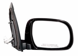 Right (Passenger) Outside Side View Mirror Assembly for 2004 - 2010 Toyota Sienna, Heated, Power, No Memory, Gloss Black (Code 202),  87910AE900, Replacement