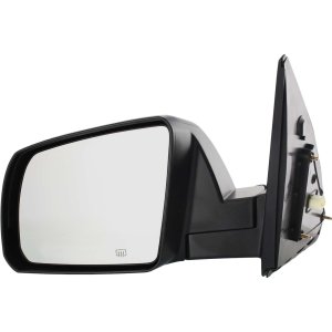 Power Heated Mirror for Toyota Tundra 2007-2013, Left (Driver), Non-Towing, Manual Folding, Textured, Without Memory, With Puddle and Signal Light, Cold Climate Specification, Base/SR5 Models, Replacement
