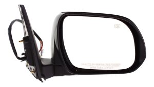 Mirror Right (Passenger) for Toyota 4Runner 2010-2013, Power, Manual Folding, Heated, Paintable, with In-Housing Signal Light, without Auto-Dimming, Blind Spot Detection, Memory, Replacement