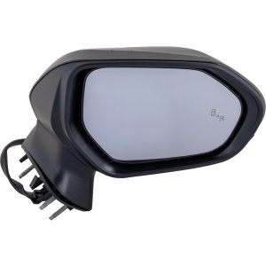 Car Mirror for Toyota Camry 2018-2022, Right (Passenger), Power Adjustment, Manual Folding, Heated, Paintable, w/ Blind Spot Detection in Glass and In-Housing Signal Light, w/o Auto Dimming and Memory, Replacement