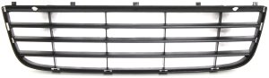Front Bumper Grille for Volkswagen Jetta 2005-2010, Center Position, Textured Black, Without Chrome Moulding, Replacement