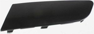Front Bumper Molding for Volkswagen Jetta 2005-2010, Left (Driver), Plastic, Black, with Headlight Washer Hole, Replacement