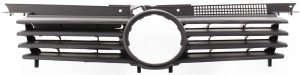 Grille for Volkswagen Jetta 1999-2005, Black Shell and Insert, Inner and Outer, Replacement