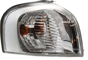Corner Light Assembly for Volvo S80 2004-2006, Right (Passenger) Side, Park/Signal Light, Chrome, Halogen Headlight Type, Replacement