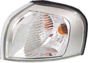 Corner Light Assembly for Volvo S80 2004-2006, Left (Driver), Chrome Park/Signal Light, Halogen Headlight Type, Replacement