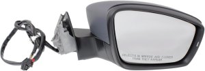 Right (Passenger) Power Mirror for Volkswagen Passat 2012-2015, Manual Folding, Heated, Paintable, with Memory and Signal Light, From 4-2-12, Replacement
