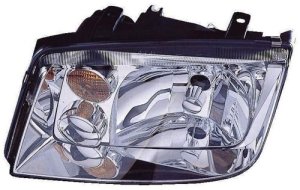 Left Driver Headlight Assembly for 2002 - 2005 Volkswagen Jetta, Front Housing/Lens/Cover, Fits 2.0L L4/2.8L V6/1.9L L4, Without Fog Lights, Type 4, from VIN# 2108642, Composite, OEM 1J5941017BJ, Replacement