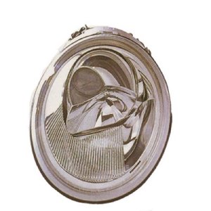 Right (Passenger) Headlight Assembly for 1998 - 2005 Volkswagen Beetle, Front Housing/Lens/Cover Replacement, Naturally Aspirated + Turbocharged, Options: Cabrio, GL, GLS, Edicion especial, Turbo, TDI, GLX, OEM 1C0941030K, Halogen Composite