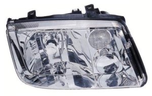 Right (Passenger) Headlight Assembly for 1999 - 2002 Volkswagen Jetta, Front Assembly Replacement Housing / Lens / Cover, without fog lights, with bright bezel, late design, Composite,  1J5941018AJ, Replacement