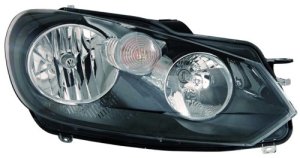 Hella Brand Right (Passenger) Headlight Assembly for 2010-2014 Volkswagen GTI Front, Composite OEM Replacement, Housing/Lens/Cover, 5K0941006C