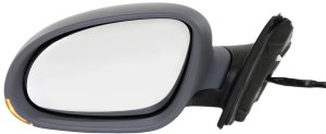 Power Mirror for Volkswagen Jetta Sedan 2005-2010, Left (Driver), Manual Folding, Heated, Paintable, with Signal Light, without Puddle Light, Replacement