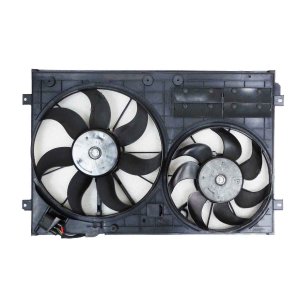 Radiator Cooling Fan Assembly for 2012 - 2015 Volkswagen Passat, Includes Motor, Blade, Shroud Assembly,  1K0121205AD9B9, Replacement