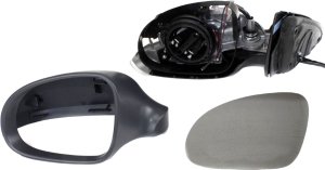 Power Mirror for Volkswagen Passat 2006-2010, Left (Driver), Manual Folding, Heated, Paintable, with Puddle and Signal Lights, without Memory, Replacement