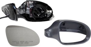 Right (Passenger) Power Mirror for Volkswagen Passat 2006-2010, Manual Folding, Heated, Paintable, with Puddle and Signal Lights, without Memory, Replacement