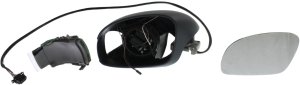 Power Mirror for Volkswagen Beetle 2003-2010, Left (Driver), Manual Folding, Heated, Paintable, with In-housing Signal Light, without Auto Dimming, Blind Spot Detection, and Memory, Replacement