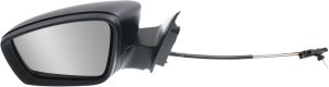 Manual Adjust, Manual Folding Mirror for Volkswagen Jetta Sedan/Hybrid, Left (Driver), Non-Heated, Textured, 2011-2018, Replacement