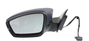 Power Mirror for Volkswagen Jetta 2011-2018, Left (Driver), Manual Folding, Heated, Paintable, with Signal Light, Suitable for Sedan/Hybrid, Replacement