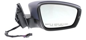 Power Mirror for Volkswagen Jetta 2011-2018, Right (Passenger) Side, Manual Folding, Heated, Paintable, with Signal Light, Sedan/Hybrid, Replacement