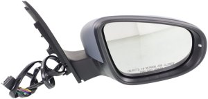 Power Folding Heated Mirror for Volkswagen Golf/GTI Hatchback 2010-2014, Right (Passenger) Side, Paintable, Without Memory, Replacement