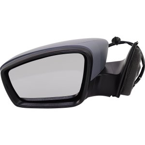 Power Mirror for Volkswagen Jetta Hybrid Model 2013-2016, Left (Driver), Manual Folding, Heated, Paintable with Memory, Replacement