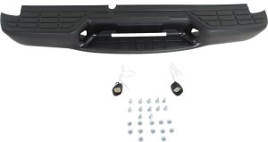 Step Bumper with Face Bar and Pad for Chevrolet/GMC S10 Pickup 1998-2004, Fleetside Model, Powdercoated Black, with Pad Provision, without Mounting Bracket, Replacement
