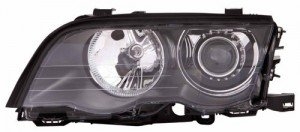 Left (Driver) Headlight Assembly for 1999 - 2001 BMW 323i, Front Headlight Assembly Replacement Housing/Lens/Cover, E46 Body Code 4 Door Sedan & Wagon, with Xenon HID Lights, Composite,  63126902763, Replacement