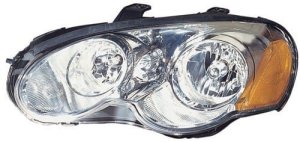 Left (Driver) Headlight Assembly for 2003 - 2005 Chrysler Sebring 2 Door Coupe, Front Headlight Assembly Replacement Housing / Lens / Cover,  MN133281, Replacement