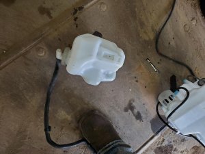 2008-2015 Mitsubishi Lancer Black Turbocharged Engine Coolant Reservoir Assembly (Used OEM)