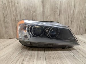 2011-2014 BMW X3 Black Left Halogen Headlight Assembly (Used OEM)