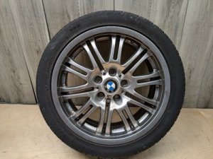 2001-2006 BMW M3 Silver M Double Spoke Style 67 Front Wheel (Used OEM)