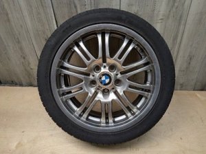 2001-2006 BMW M3 Silver M Double Spoke Style 67 Front Wheel (Used OEM)