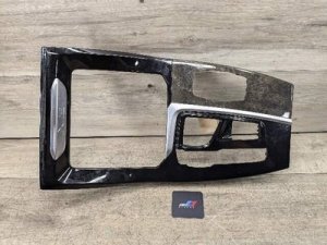 2018-2024 BMW X3 Gray Center Console Trim Cover, Poplar Wood Grain (Used OEM)